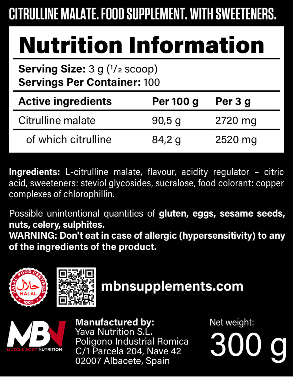 Citrulline Malate 300g
