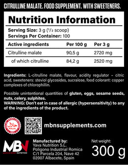MBN Citrulline Malate – 300 g