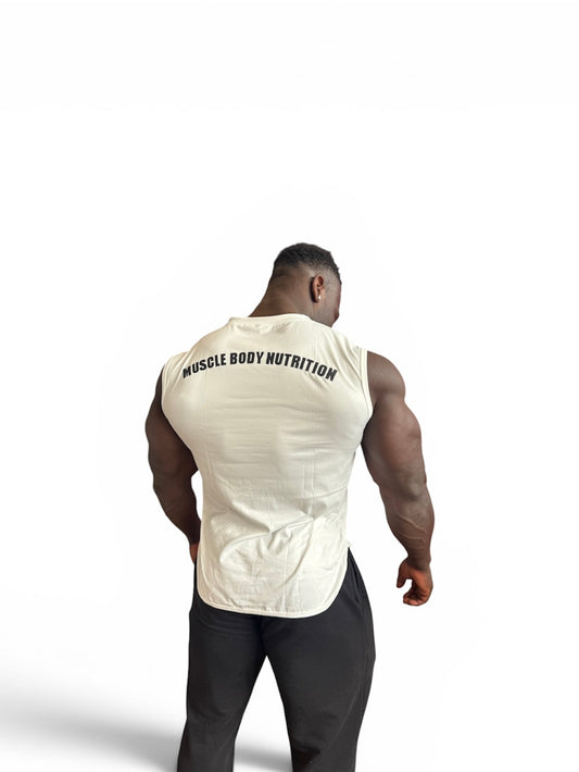 MBN Tanktop met ventilerend, stretchy materiaal en ronde hals.