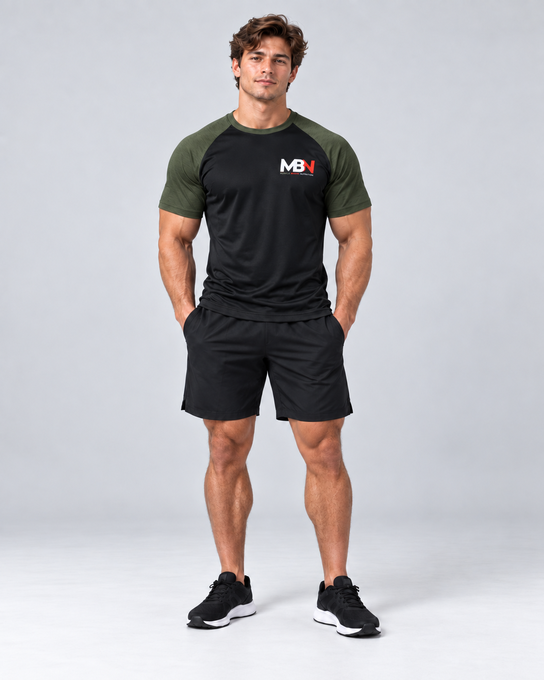 MBN Training T-Shirt Groen/Zwart op atletisch model