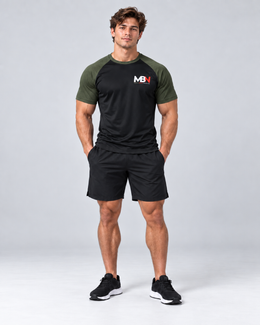MBN Training T-Shirt Groen/Zwart op atletisch model