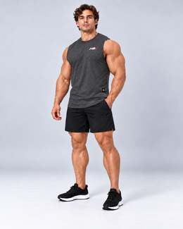 MBN Workout T-Shirt Gray front on athletic model