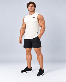 MBN Workout T-Shirt White front on athletic model
